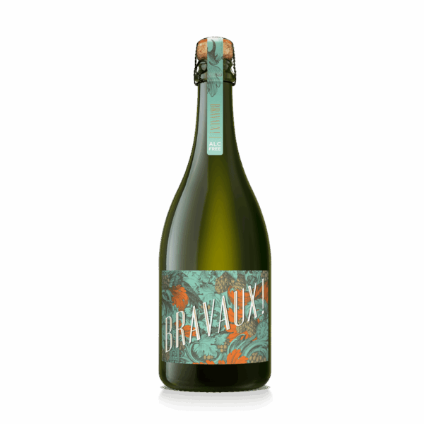 Eine freigestellte Flasche BRAVAUX!